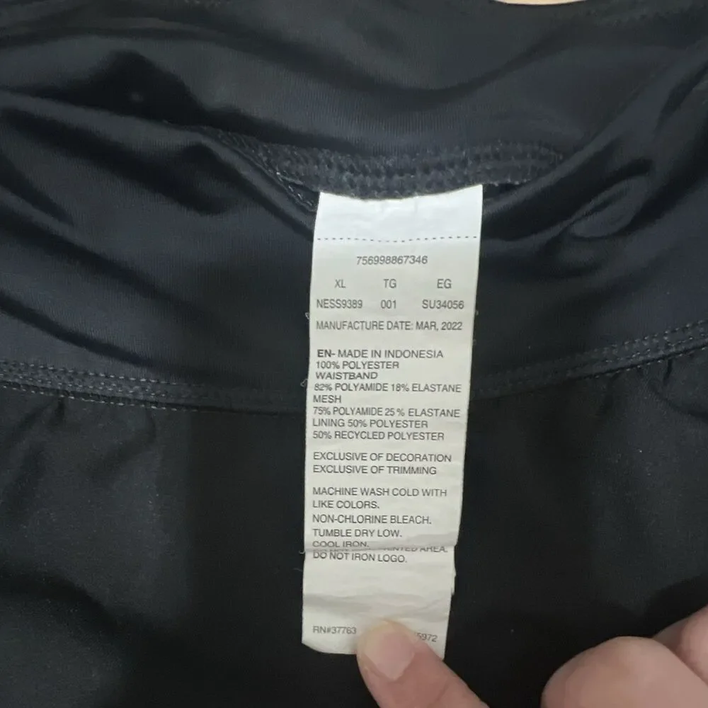 Women's Nike Athletic Running & Jogging Mesh Shorts Black Solid Logo Regular